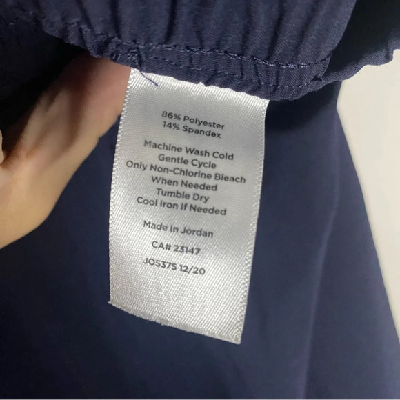 TALBOTS navy blue scalloped hem Lightweight Stretch Wrap Hem Crops large - Picture 10 of 10